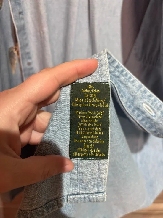 Vintage 100% Cotton Horse Graphic Denim Western Shirt - Oversized Boyfriend Fit - Picture 6 of 9